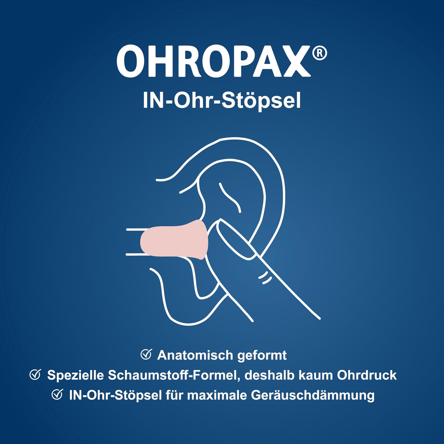 OHROPAX Color Ohrstöpsel – IN-Ohr-Stöpsel aus weichem Schaumstoff – besonders komfortabel.