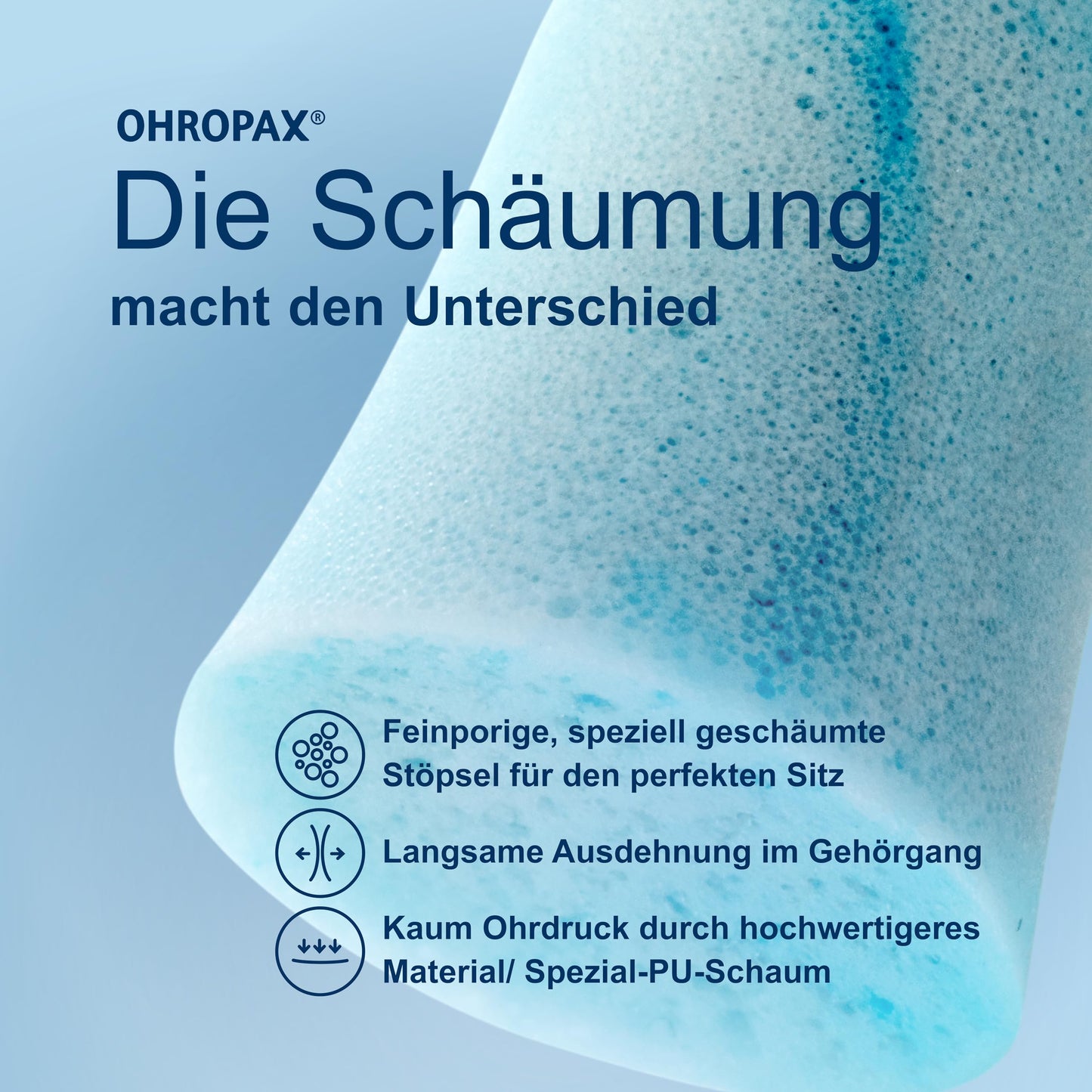 OHROPAX Color Ohrstöpsel – IN-Ohr-Stöpsel aus weichem Schaumstoff – besonders komfortabel.